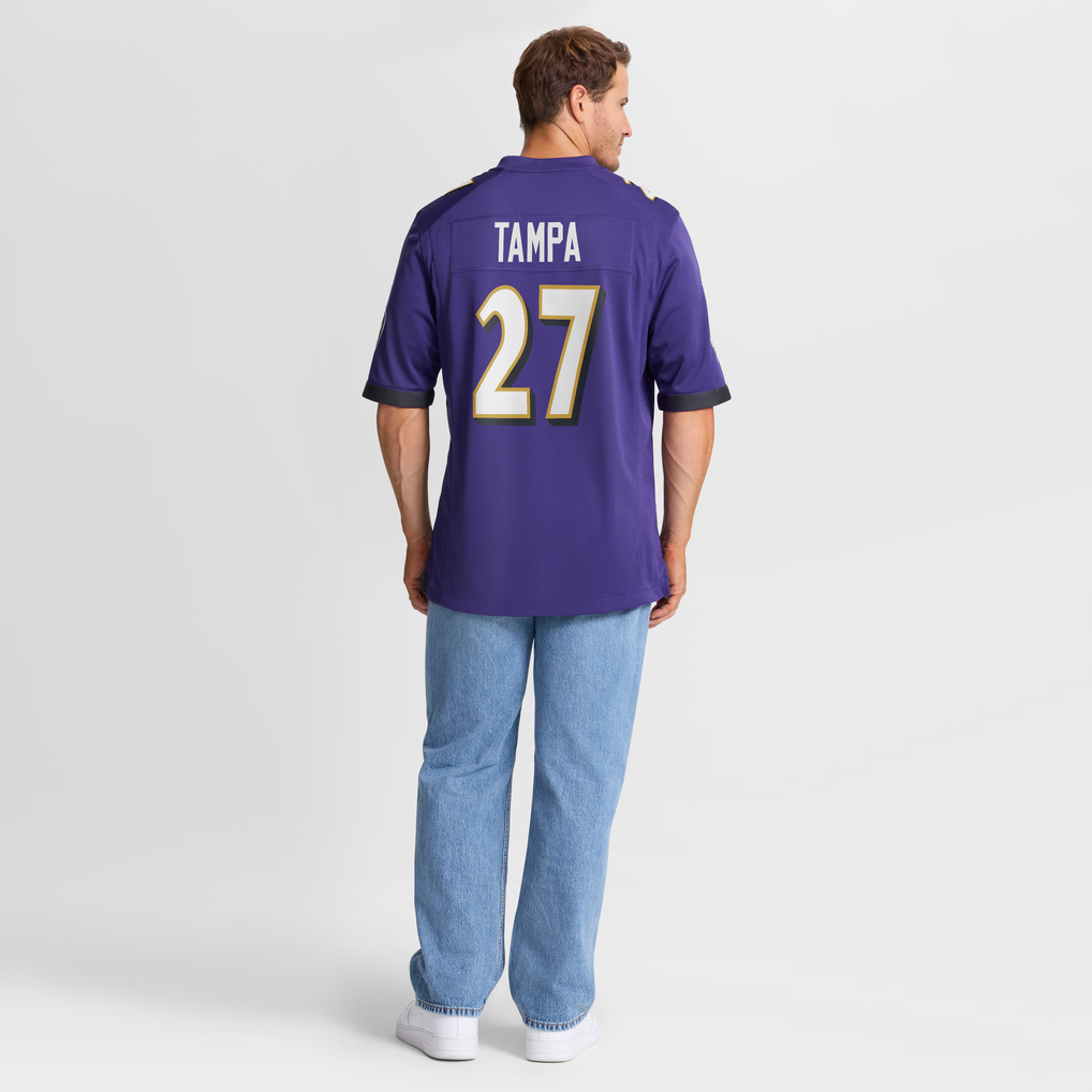 Men's Baltimore Ravens T.J. Tampa Nike Purple Team Game Jersey