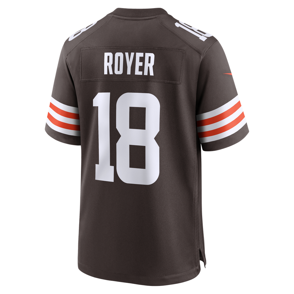 Men's Cleveland Browns Joe Royer Nike Brown Game Jersey - Image 6
