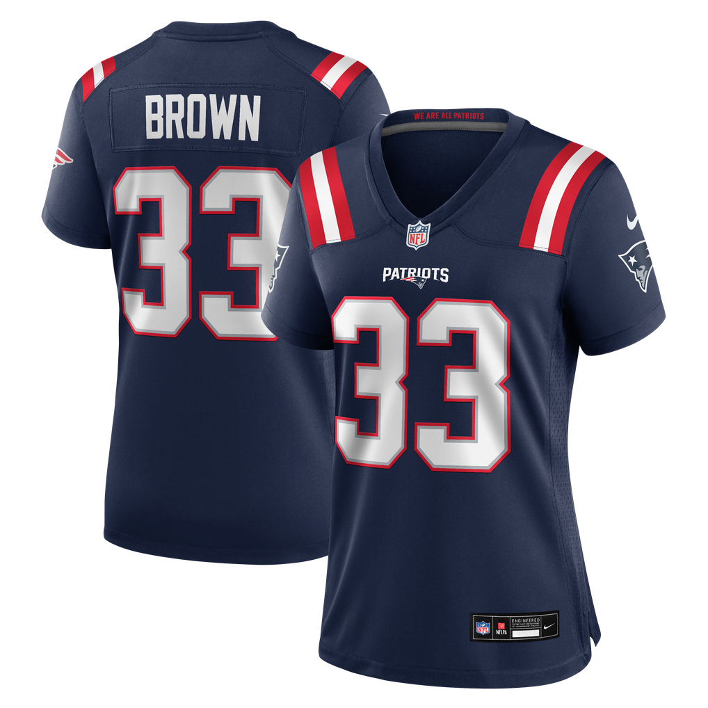 Women's New England Patriots Mike Brown Nike Navy Team Game Jersey - Image 2
