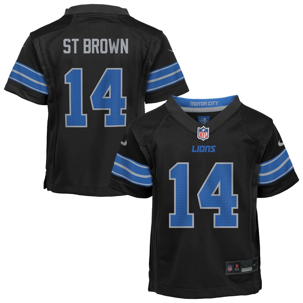 Preschool Detroit Lions Amon-Ra St. Brown Nike Black Alternate Player Game Jersey - Image 2