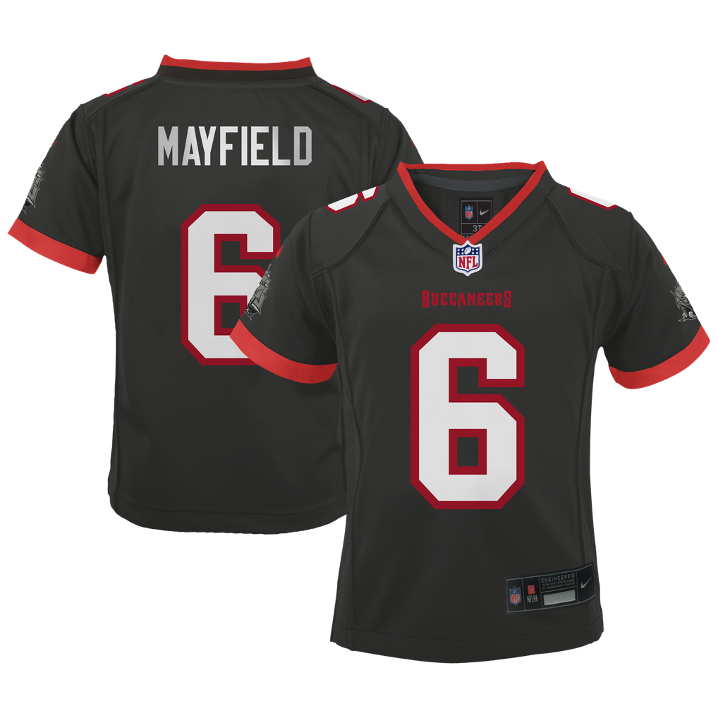 Preschool Tampa Bay Buccaneers Baker Mayfield Nike Pewter Alternate Game Jersey - Image 2