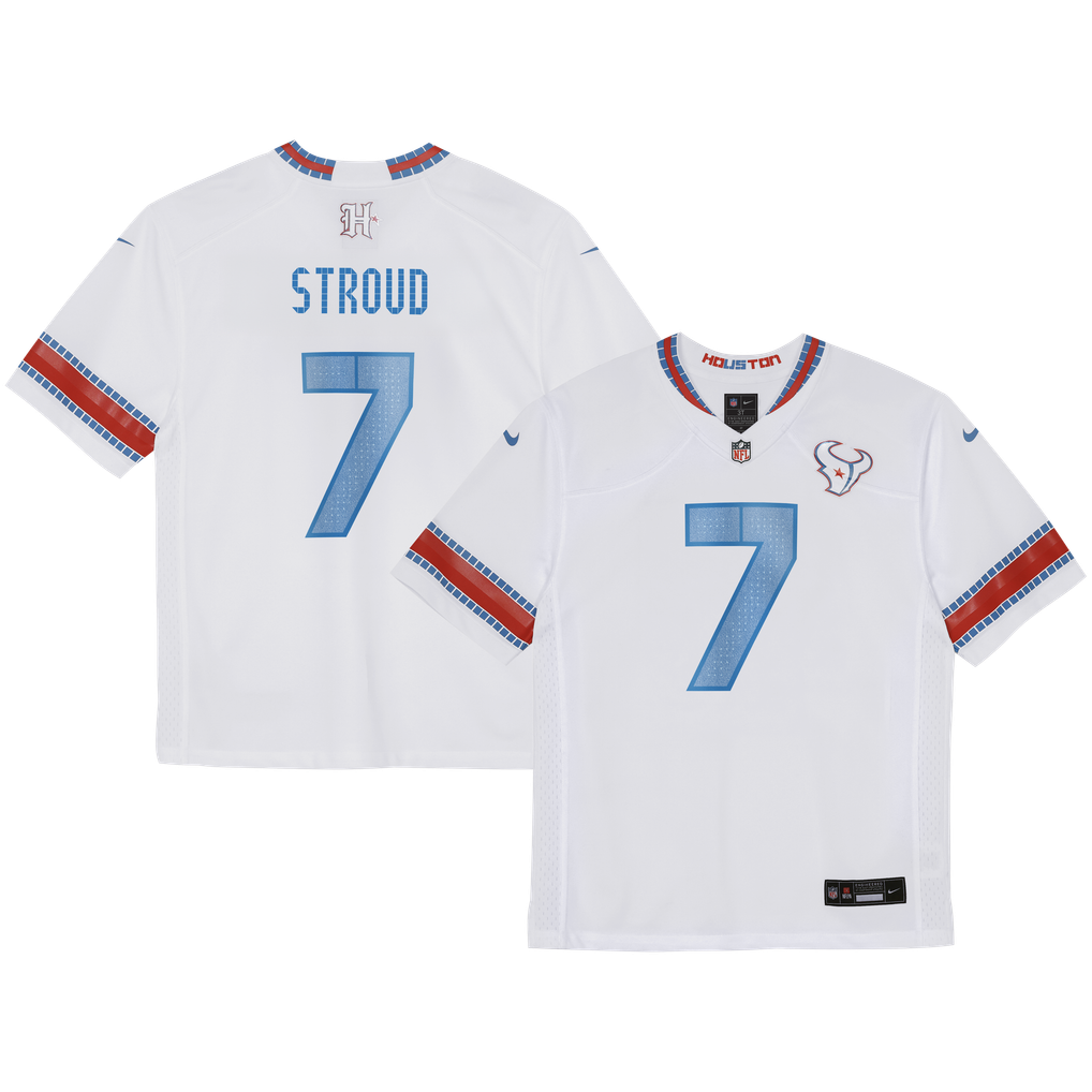 Preschool Houston Texans C.J. Stroud Nike White 2026 Rivalries Collection Game Jersey - Image 1