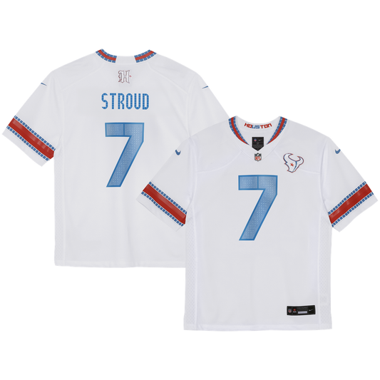 Preschool Houston Texans C.J. Stroud Nike White 2026 Rivalries Collection Game Jersey - Image 1
