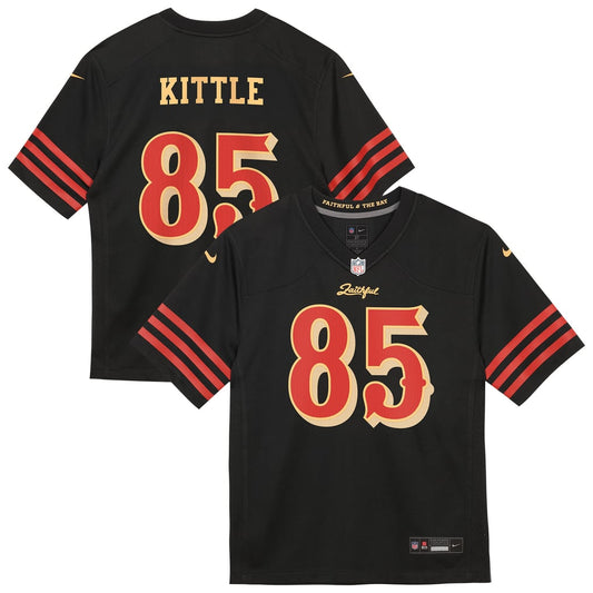 Preschool San Francisco 49ers George Kittle Nike Black 2025 Rivalries Collection Game Jersey - Image 1