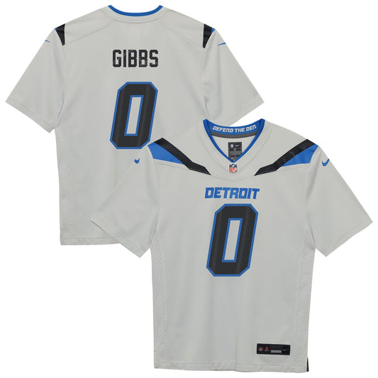 Preschool Detroit Lions Jahmyr Gibbs Nike Silver 2026 Rivalries Collection Game Jersey - Image 1