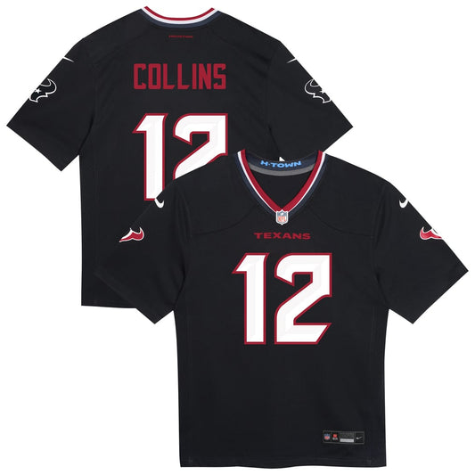Preschool Houston Texans Nico Collins Nike Navy Team Player Game Jersey - Image 1