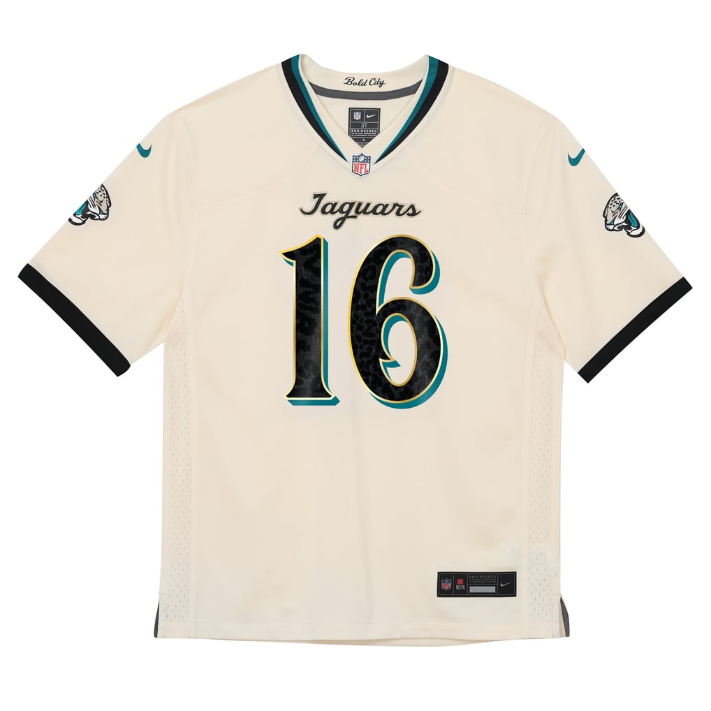 Preschool Jacksonville Jaguars Trevor Lawrence Nike Natural 2026 Rivalries Collection Game Jersey - Image 3
