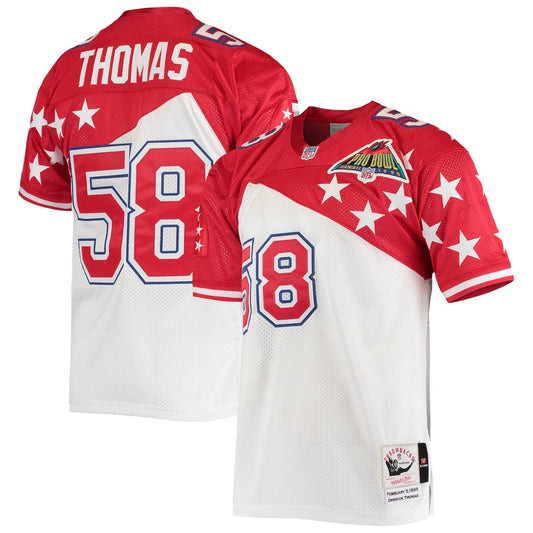 Men's AFC Derrick Thomas Mitchell & Ness White/Red 1995 Pro Bowl Authentic Jersey - Image 1
