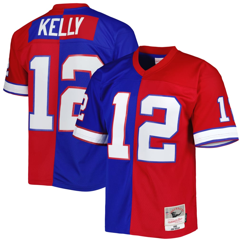 Men's Buffalo Bills Jim Kelly Mitchell & Ness Royal/Red 1990 Split Legacy Replica Jersey - Image 2