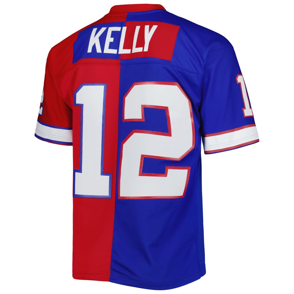 Men's Buffalo Bills Jim Kelly Mitchell & Ness Royal/Red 1990 Split Legacy Replica Jersey - Image 4