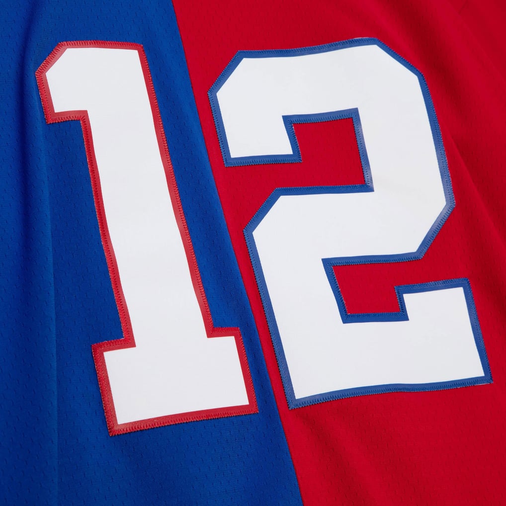 Men's Buffalo Bills Jim Kelly Mitchell & Ness Royal/Red 1990 Split Legacy Replica Jersey - Image 5