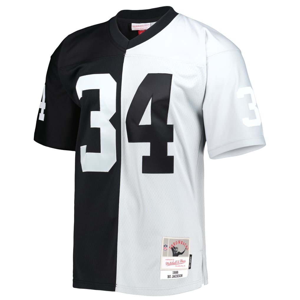 Men's Las Vegas Raiders Bo Jackson Mitchell & Ness Black/Silver 1988 Split Legacy Replica Jersey - Image 3