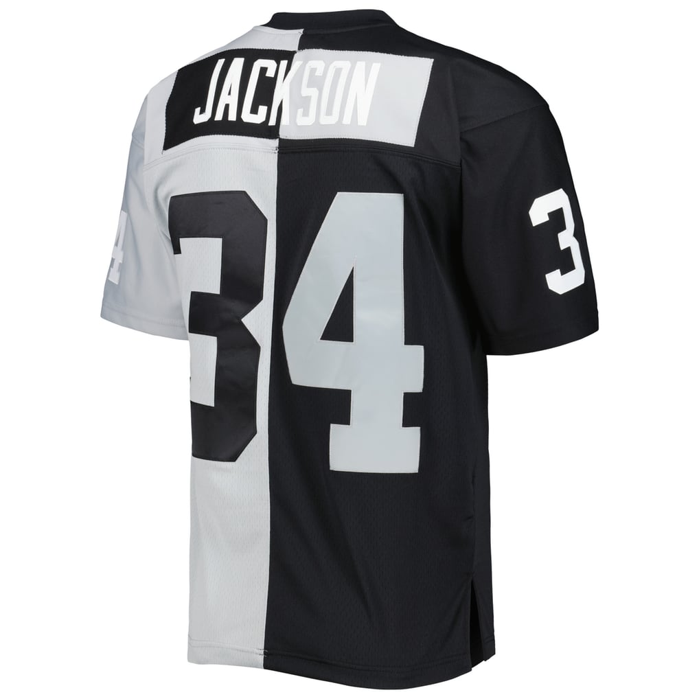 Men's Las Vegas Raiders Bo Jackson Mitchell & Ness Black/Silver 1988 Split Legacy Replica Jersey - Image 4