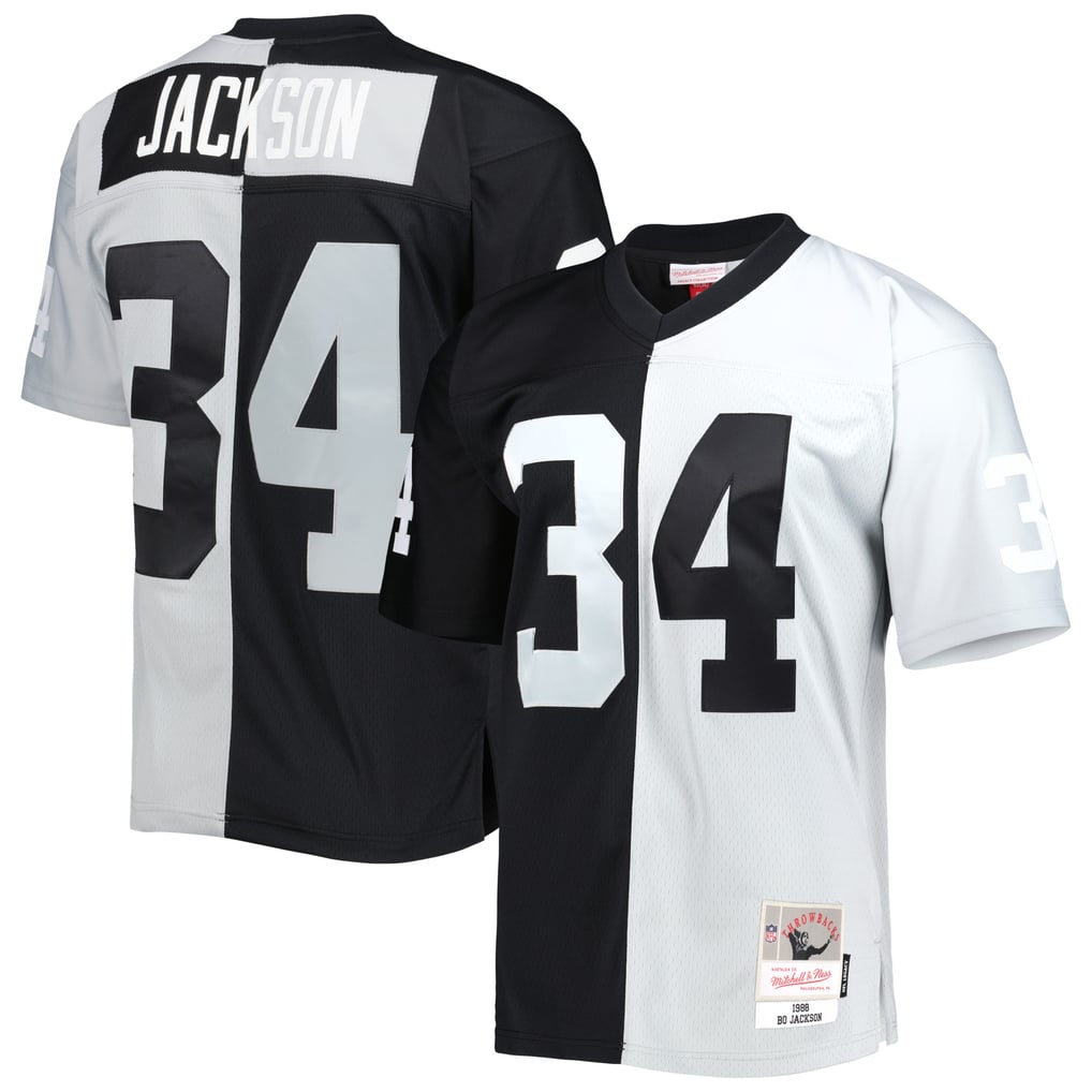 Men's Las Vegas Raiders Bo Jackson Mitchell & Ness Black/Silver 1988 Split Legacy Replica Jersey - Image 1