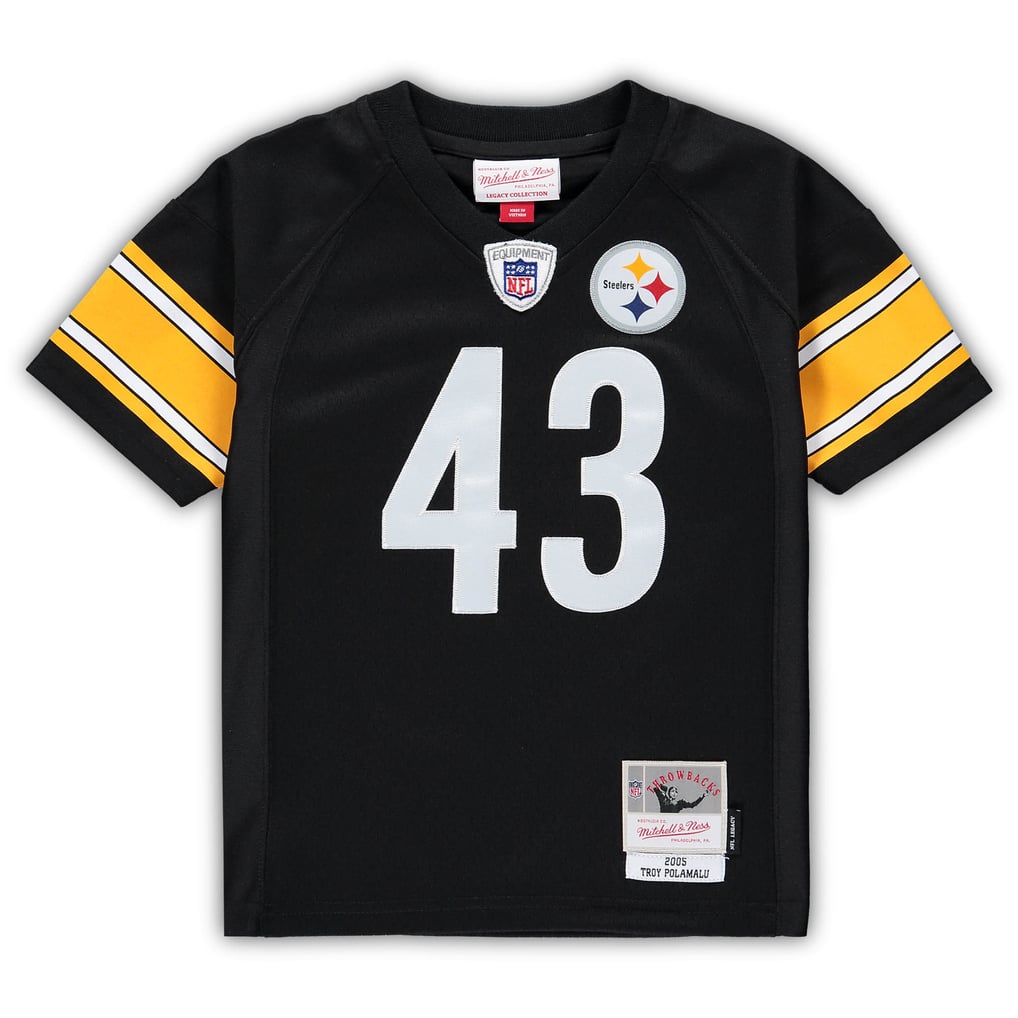 Toddler Mitchell & Ness Troy Polamalu Black Pittsburgh Steelers 2005 Retired Legacy Jersey - Image 3