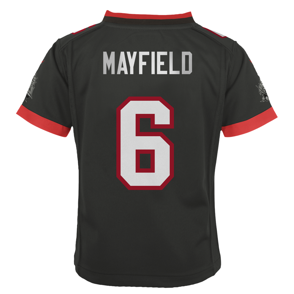 Toddler Tampa Bay Buccaneers Baker Mayfield Nike Pewter Alternate Game Jersey - Image 4