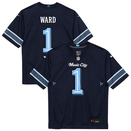 Toddler Tennessee Titans Cameron Ward Nike Navy 2026 Rivalries Collection Game Jersey - Image 1