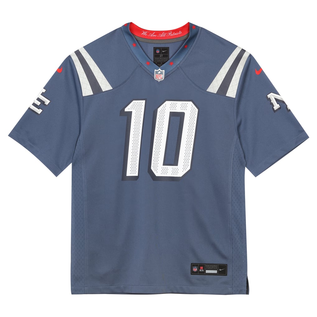 Toddler New England Patriots Drake Maye Nike Blue Rivalries Collection Game Jersey - Image 3