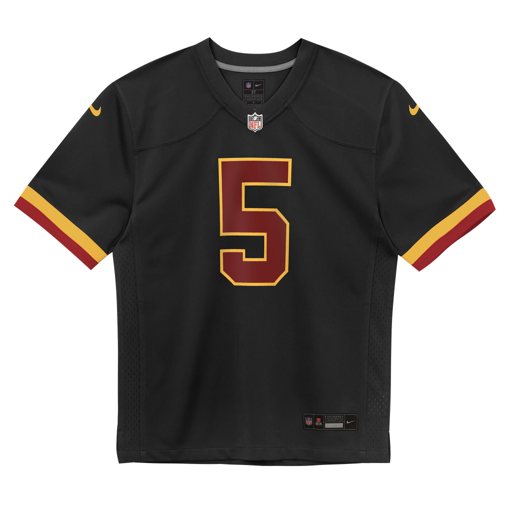 Toddler Washington Commanders Jayden Daniels Nike Black Alternate Game Jersey - Image 3