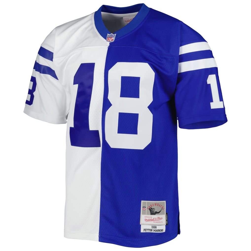 Men's Indianapolis Colts Peyton Manning Mitchell & Ness Royal/White 1998 Split Legacy Replica Jersey - Image 3