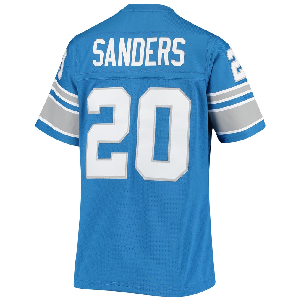 Women's Detroit Lions Barry Sanders Mitchell & Ness Blue 1996 Legacy Replica Jersey - Image 4