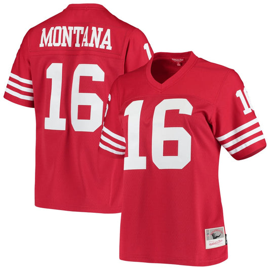 Women's San Francisco 49ers Joe Montana Mitchell & Ness Scarlet 1990 Legacy Replica Jersey - Image 1
