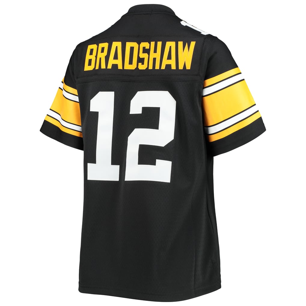 Women's Pittsburgh Steelers Terry Bradshaw Mitchell & Ness Black Legacy Replica Player Jersey - Image 4