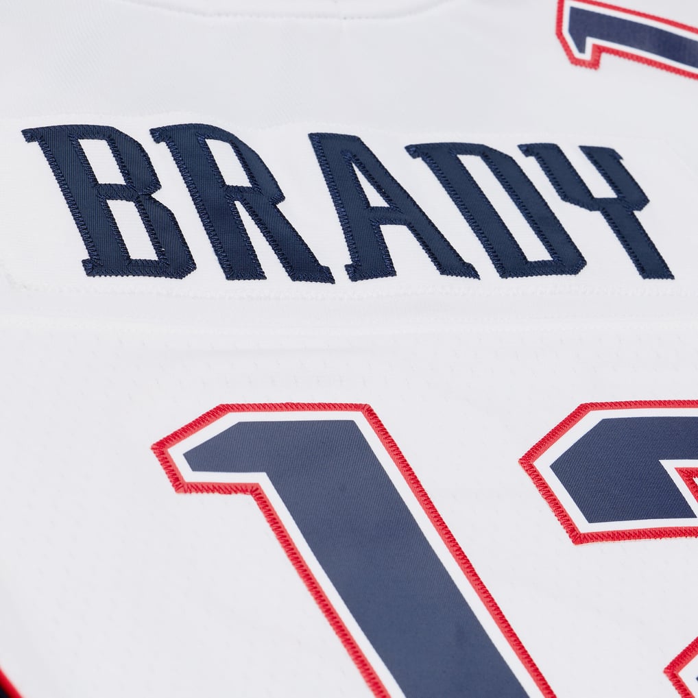 Women's New England Patriots Tom Brady Mitchell & Ness White 2000 Legacy Replica Jersey - Image 8