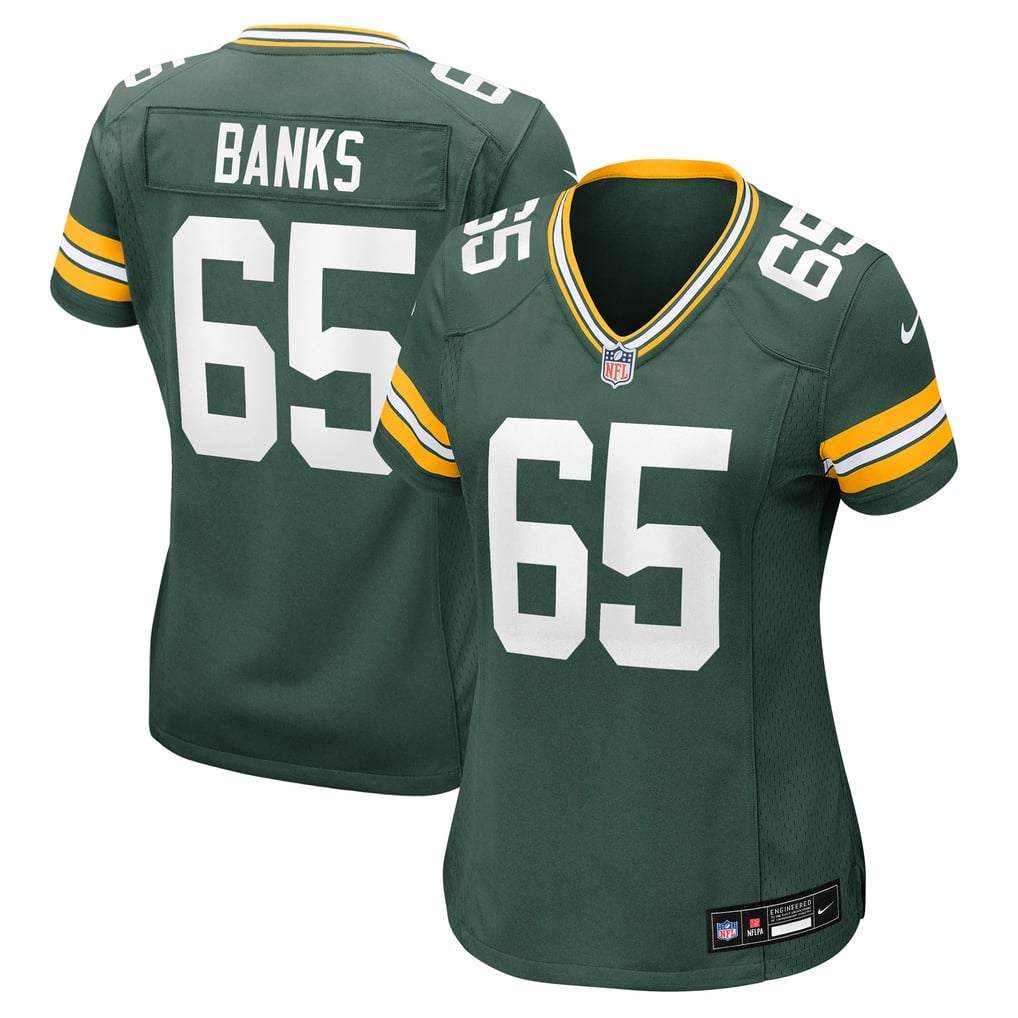 Women's Green Bay Packers Aaron Banks Nike  Green Team Game Jersey - Image 2