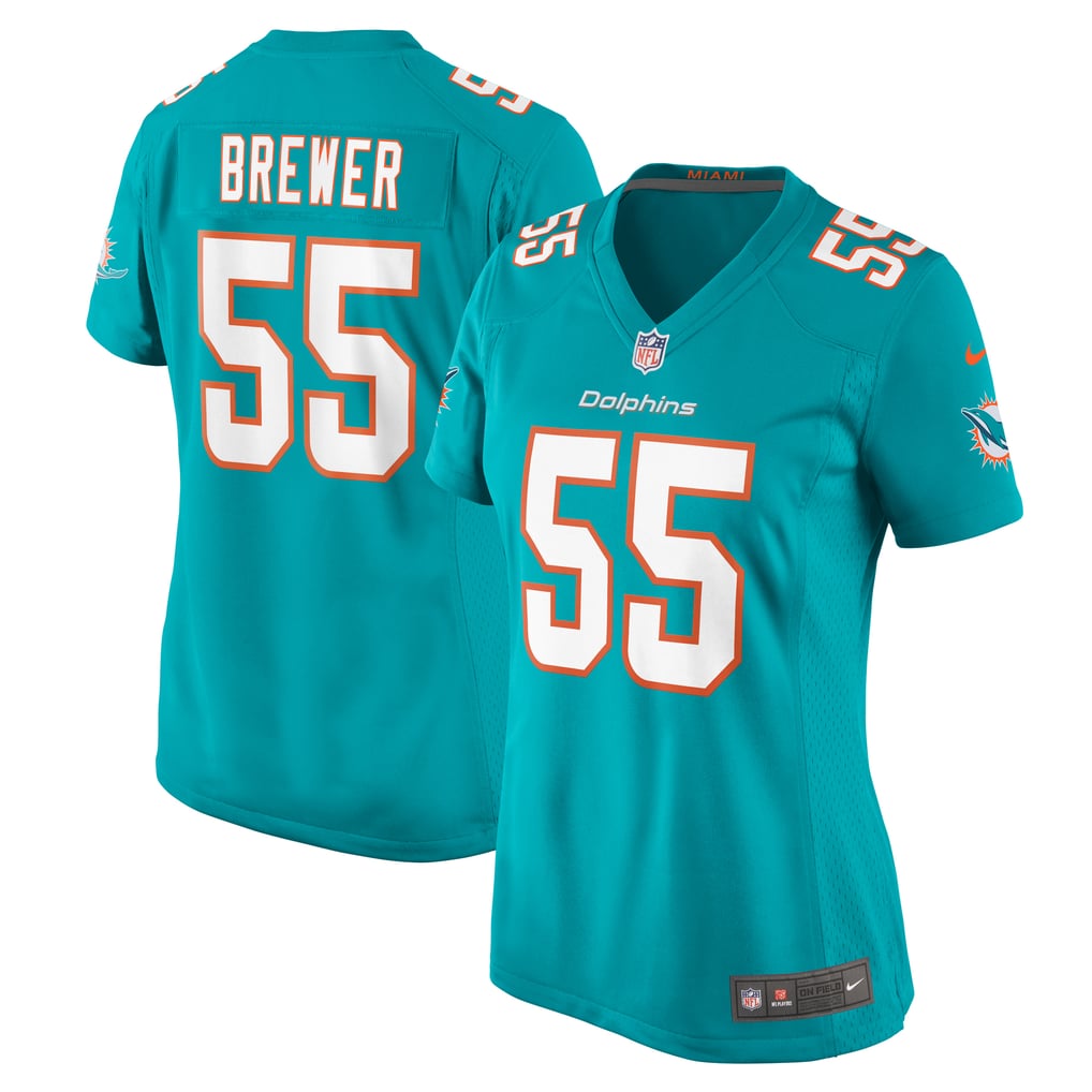 Women's Miami Dolphins Aaron Brewer Nike  Aqua  Game Jersey - Image 1