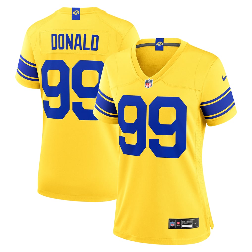 Women's Los Angeles Rams Aaron Donald Nike Gold Alternate Game Jersey - Image 1