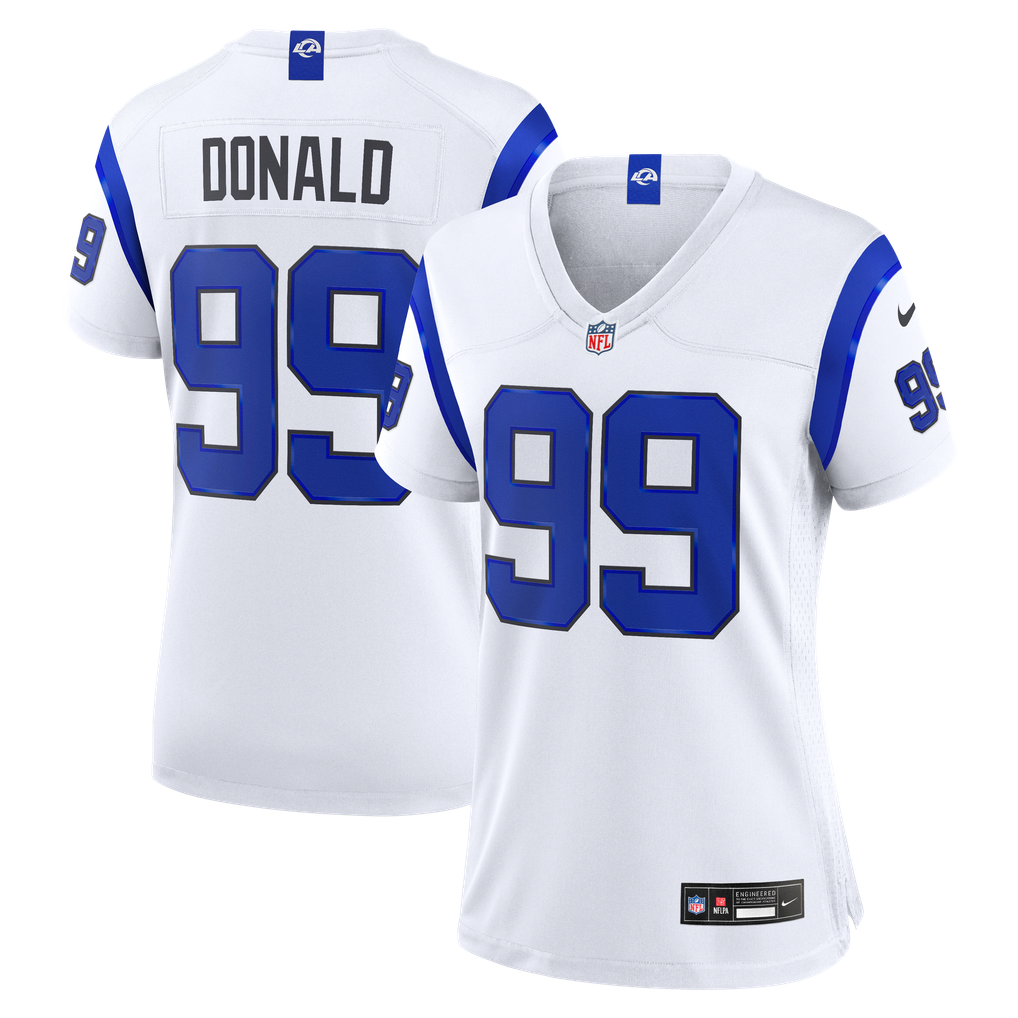 Women's Los Angeles Rams Aaron Donald Nike White Alternate Game Jersey - Image 2