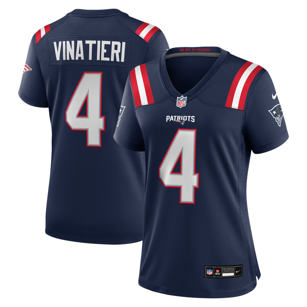 Women's New England Patriots Adam Vinatieri Nike Navy Team Retired Game Jersey - Image 1