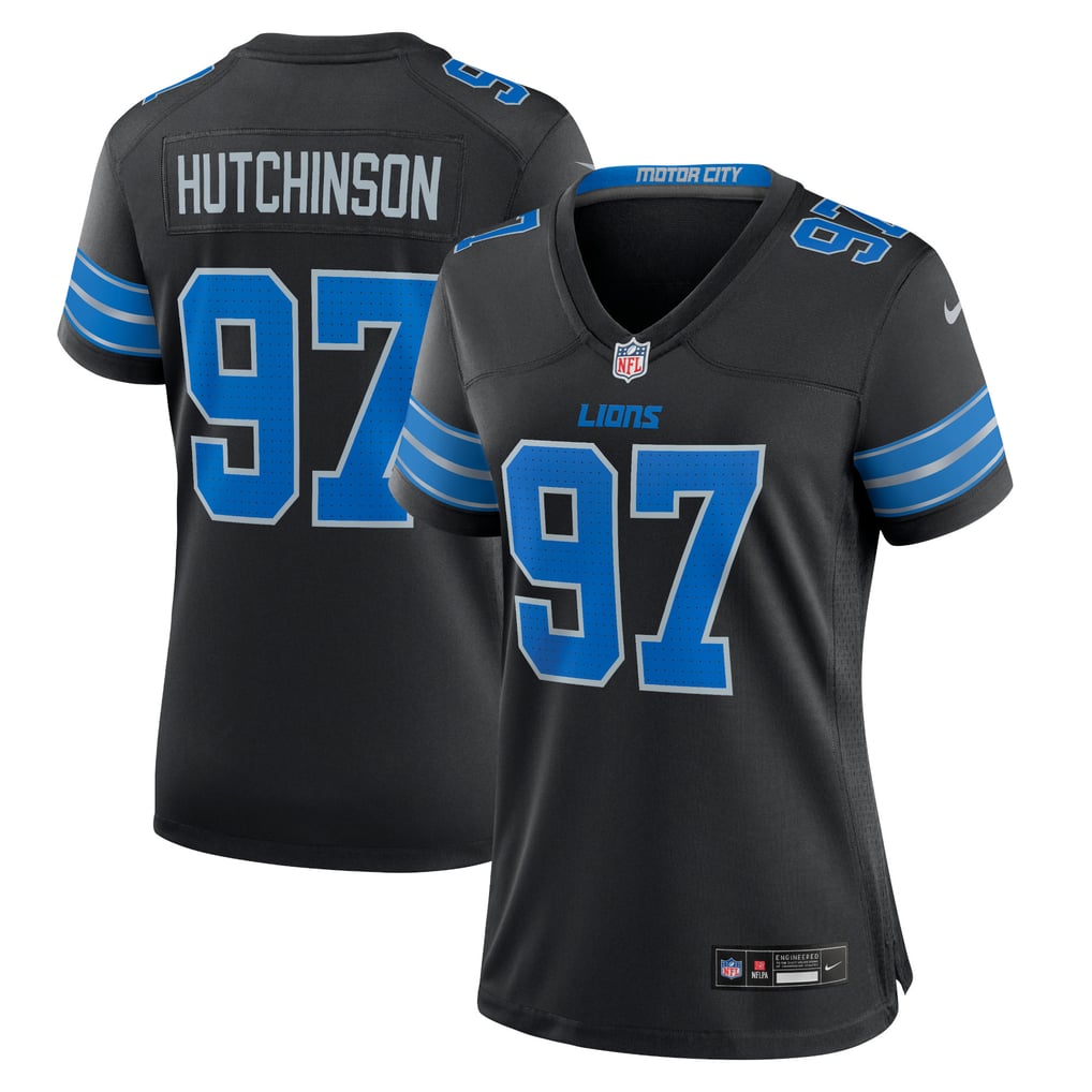 Women's Detroit Lions Aidan Hutchinson Nike Black 2nd Alternate Game Jersey - Image 2