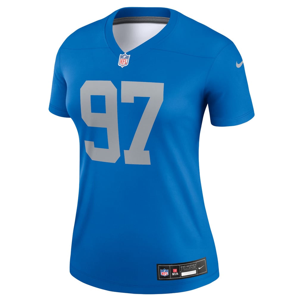 Women's Detroit Lions Aidan Hutchinson Nike  Blue Alternate Legend Player Performance Top - Image 3