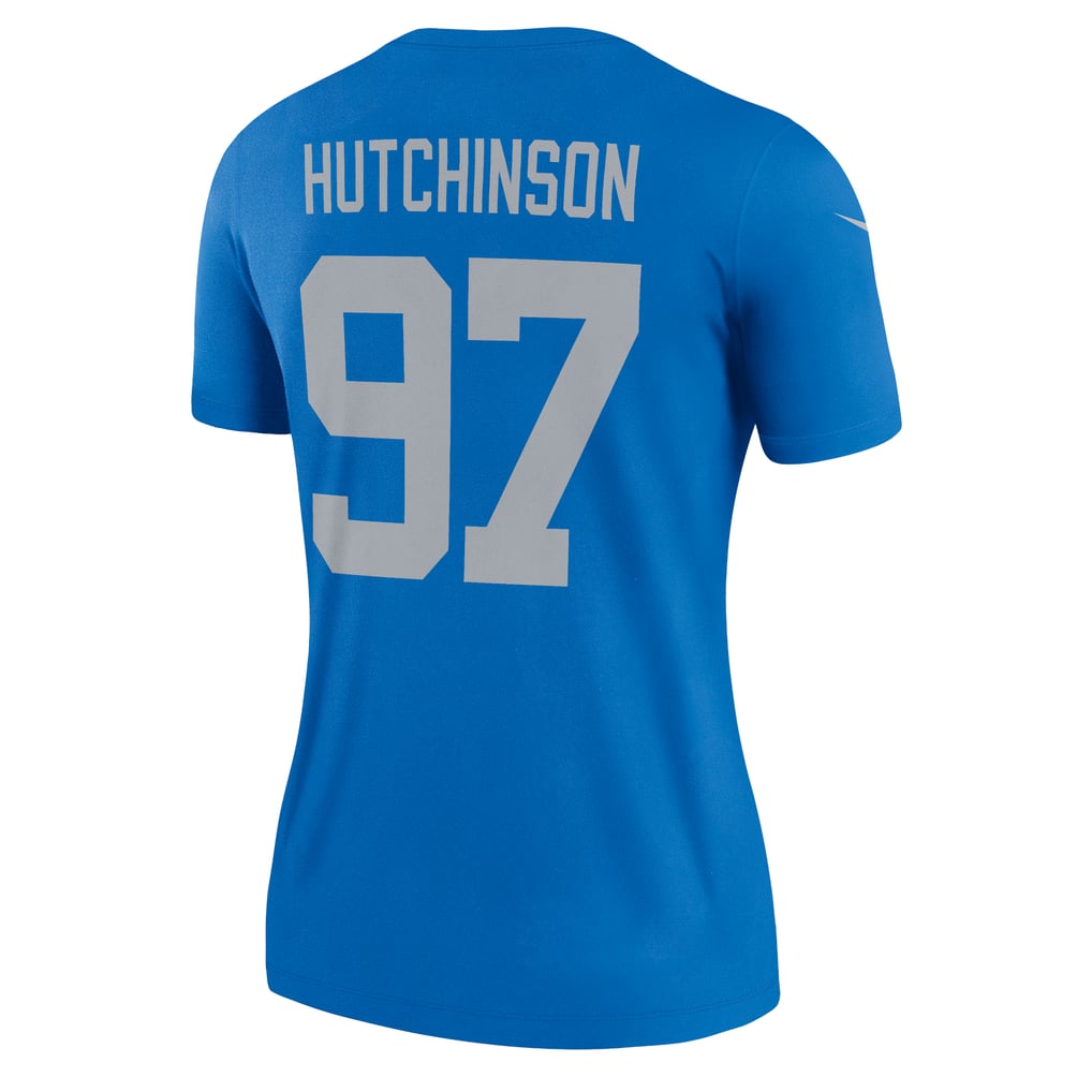 Women's Detroit Lions Aidan Hutchinson Nike  Blue Alternate Legend Player Performance Top - Image 4