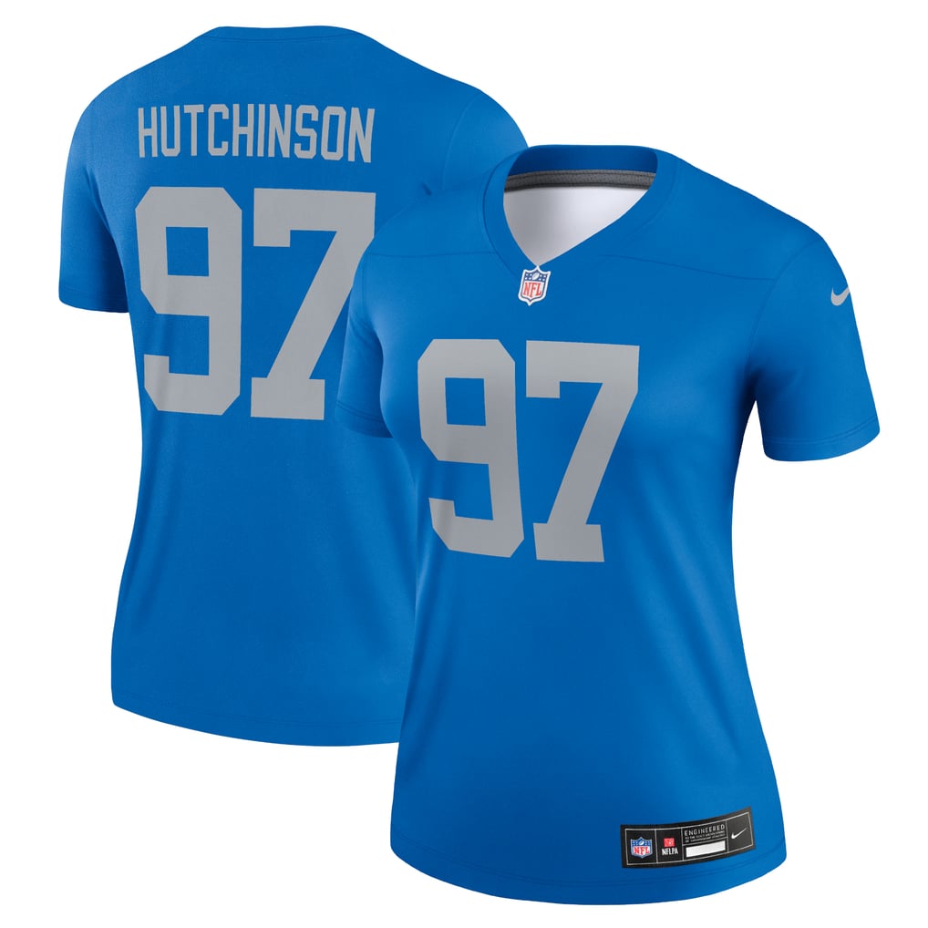 Women's Detroit Lions Aidan Hutchinson Nike  Blue Alternate Legend Player Performance Top - Image 1
