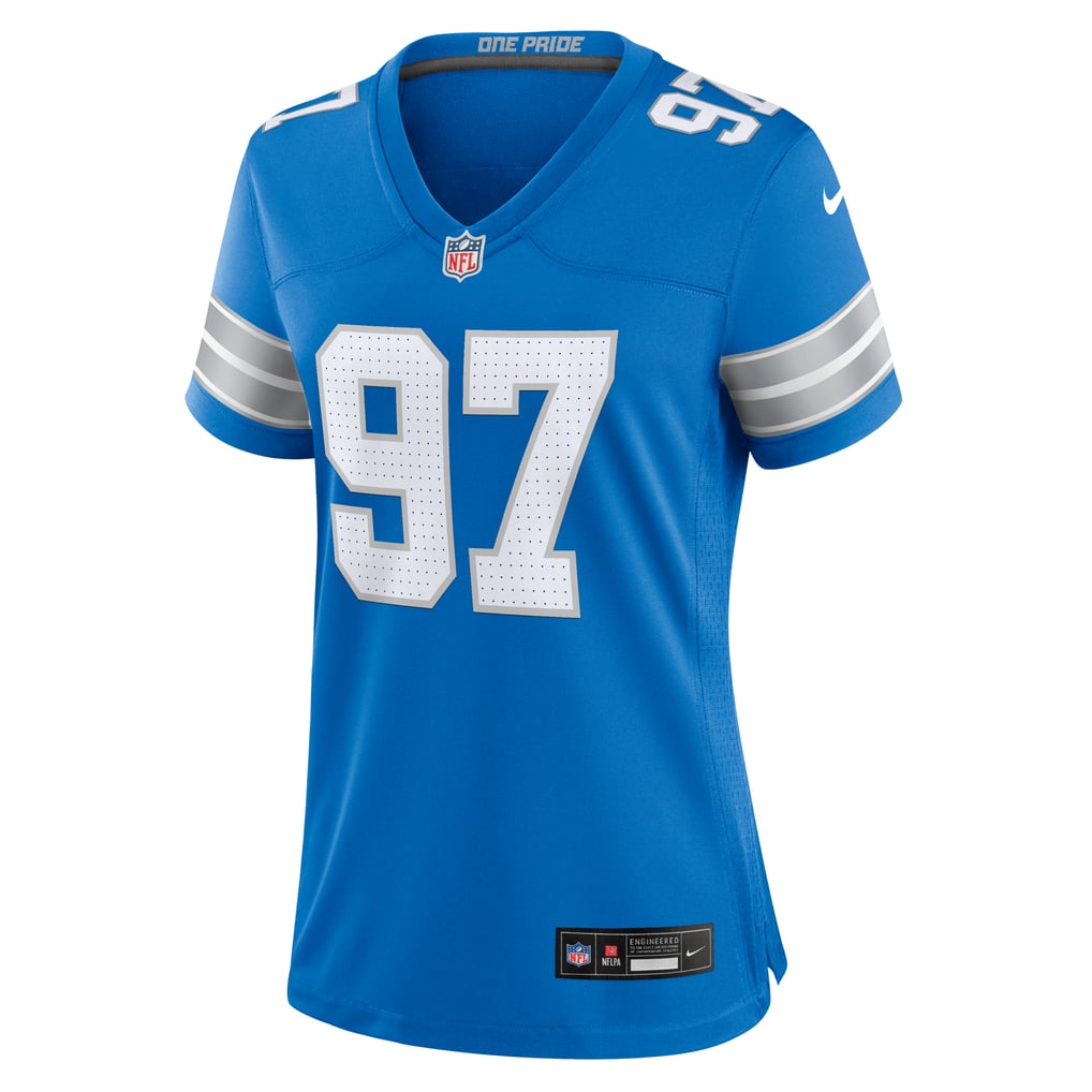 Women's Detroit Lions Aidan Hutchinson Nike Blue Game Jersey - Image 3