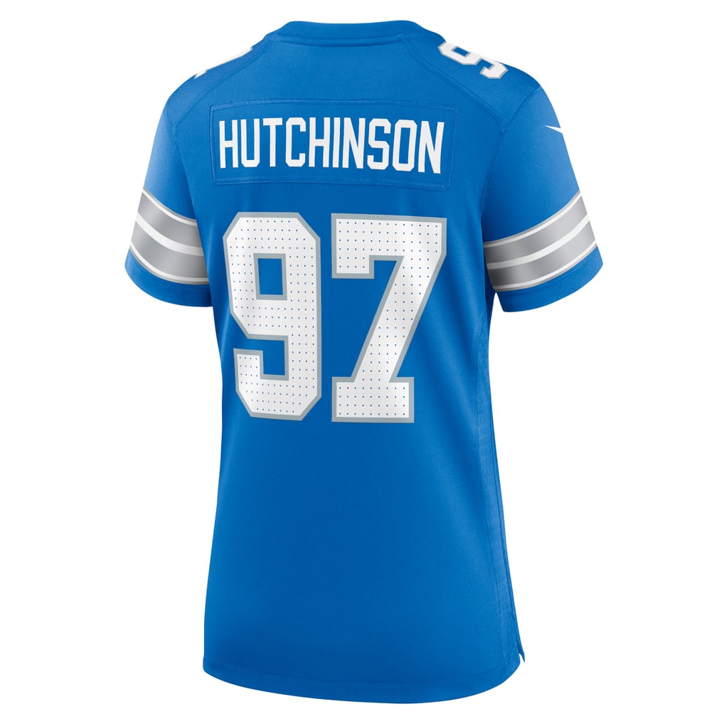 Women's Detroit Lions Aidan Hutchinson Nike Blue Game Jersey - Image 4