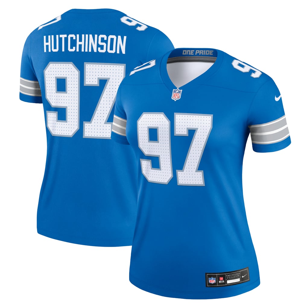 Women's Detroit Lions Aidan Hutchinson Nike  Blue Legend Player Performance Top - Image 2