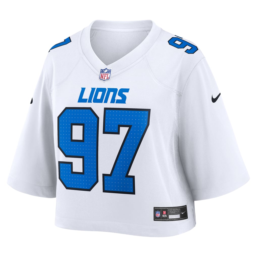 Women's Detroit Lions Aidan Hutchinson Nike White Cropped Fashion Game Jersey - Image 3