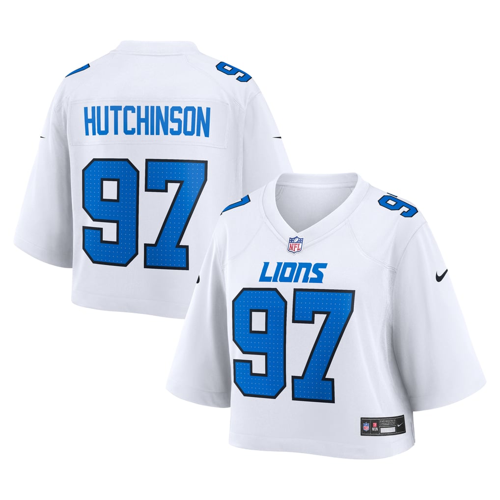 Women's Detroit Lions Aidan Hutchinson Nike White Cropped Fashion Game Jersey - Image 1