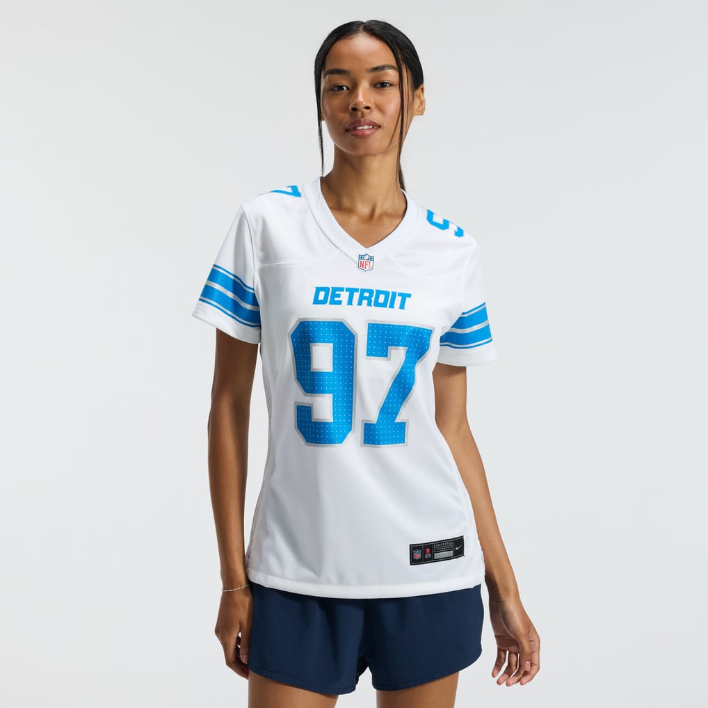Women's Detroit Lions Aidan Hutchinson Nike White Game Jersey - Image 3