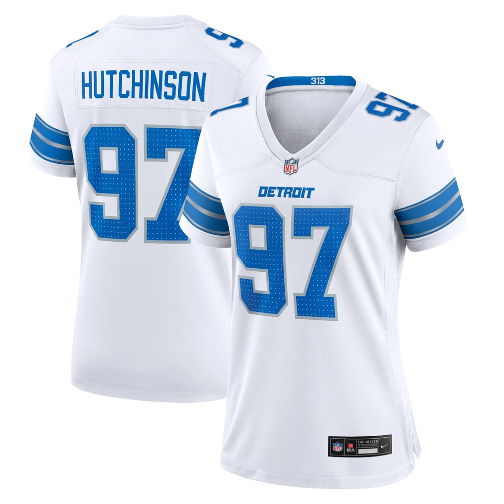 Women's Detroit Lions Aidan Hutchinson Nike White Game Jersey - Image 1