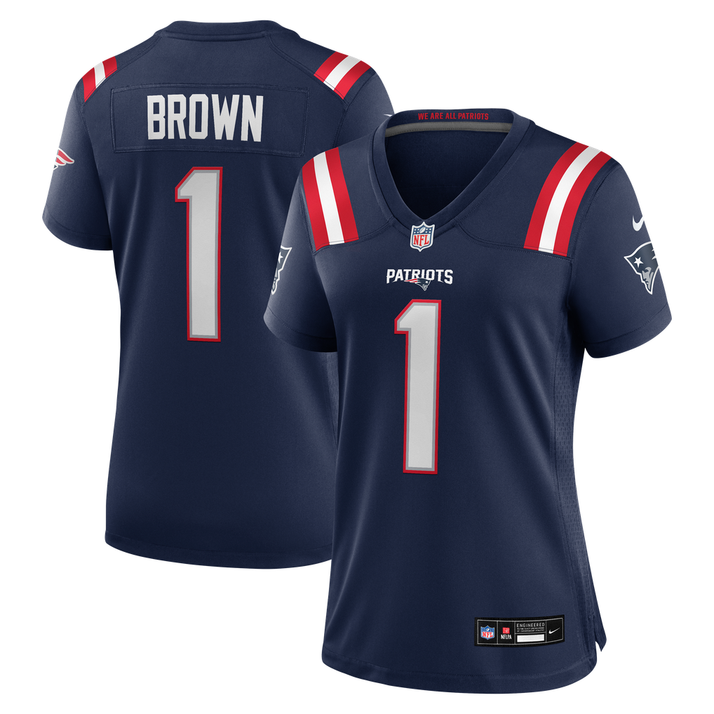 Women's New England Patriots A.J. Brown Nike Navy Game Jersey - Image 2