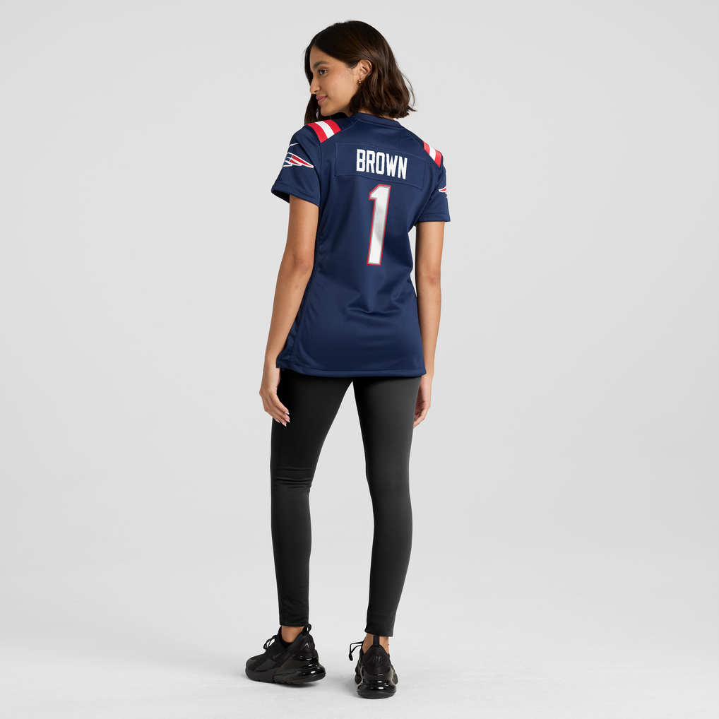 Women's New England Patriots A.J. Brown Nike Navy Game Jersey - Image 4