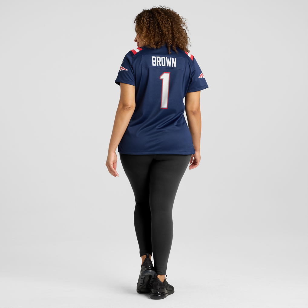 Women's New England Patriots A.J. Brown Nike Navy Game Jersey - Image 6