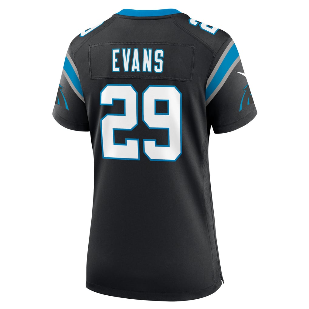 Women's Carolina Panthers Akayleb Evans Nike Black Team Game Jersey - Image 4