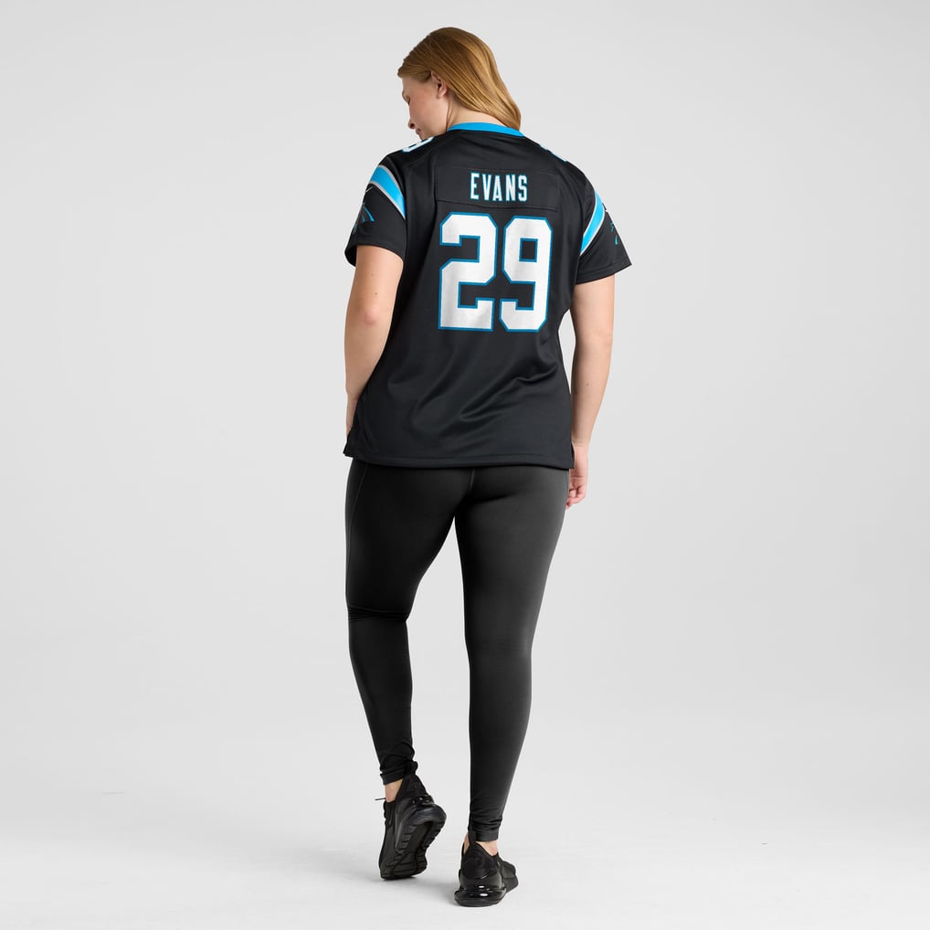 Women's Carolina Panthers Akayleb Evans Nike Black Team Game Jersey - Image 8