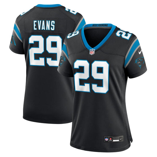 Women's Carolina Panthers Akayleb Evans Nike Black Team Game Jersey - Image 1